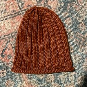 Free People Burgundy Knit Beanie